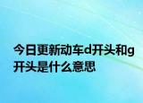 今日更新动车d开头和g开头是什么意思
