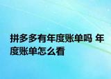 拼多多有年度账单吗 年度账单怎么看