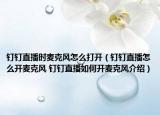 钉钉直播时麦克风怎么打开（钉钉直播怎么开麦克风 钉钉直播如何开麦克风介绍）
