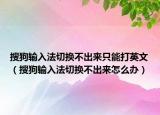 搜狗输入法切换不出来只能打英文（搜狗输入法切换不出来怎么办）