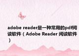 adobe reader是一种常用的pdf阅读软件（Adobe Reader 阅读软件）