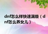 dnf怎么样快速满级（dnf怎么养女儿）