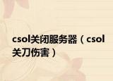 csol关闭服务器（csol关刀伤害）