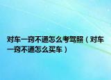 对车一窍不通怎么考驾照（对车一窍不通怎么买车）