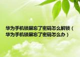 华为手机锁屏忘了密码怎么解锁（华为手机锁屏忘了密码怎么办）