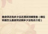 查房贷还有多少没还清该到哪里查（哪位知道怎么查房贷还剩多少没有还介绍）