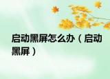 启动黑屏怎么办（启动黑屏）