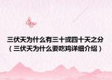 三伏天为什么有三十或四十天之分（三伏天为什么要吃鸡详细介绍）