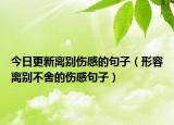 今日更新离别伤感的句子（形容离别不舍的伤感句子）