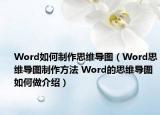 Word如何制作思维导图（Word思维导图制作方法 Word的思维导图如何做介绍）