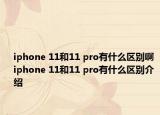 iphone 11和11 pro有什么区别啊 iphone 11和11 pro有什么区别介绍