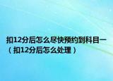 扣12分后怎么尽快预约到科目一（扣12分后怎么处理）