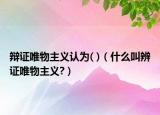 辩证唯物主义认为( )（什么叫辨证唯物主义?）