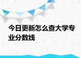 今日更新怎么查大学专业分数线