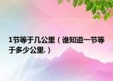 1节等于几公里（谁知道一节等于多少公里.）