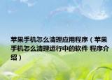 苹果手机怎么清理应用程序（苹果手机怎么清理运行中的软件 程序介绍）