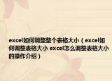 excel如何调整整个表格大小（excel如何调整表格大小 excel怎么调整表格大小的操作介绍）