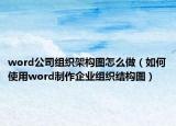 word公司组织架构图怎么做（如何使用word制作企业组织结构图）