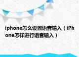iphone怎么设置语音输入（iPhone怎样进行语音输入）
