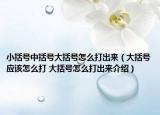 小括号中括号大括号怎么打出来（大括号应该怎么打 大括号怎么打出来介绍）