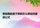 碧桂园的房子契税怎么算如何查询公式