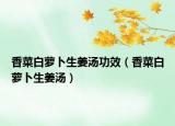 香菜白萝卜生姜汤功效（香菜白萝卜生姜汤）