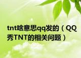 tnt啥意思qq发的（QQ秀TNT的相关问题）