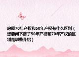 房屋70年产权和50年产权有什么区别（想要问下房子50年产权和70年产权的区别是哪些介绍）