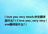 i love you very much.中文翻译是什么?（I love you ,very very love翻译是什么?）