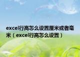 excel行高怎么设置厘米或者毫米（excel行高怎么设置）