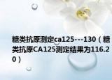 糖类抗原测定ca125---130（糖类抗原CA125测定结果为116.20）