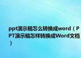 ppt演示稿怎么转换成word（PPT演示稿怎样转换成Word文档）