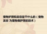 宠物护理和美容是干什么的（宠物美容 为宠物做护理的技术）