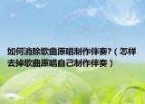如何消除歌曲原唱制作伴奏?（怎样去掉歌曲原唱自己制作伴奏）