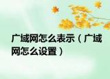 广域网怎么表示（广域网怎么设置）