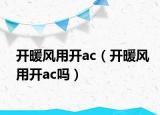 开暖风用开ac（开暖风用开ac吗）