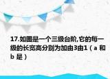 17.如图是一个三级台阶,它的每一级的长宽高分别为加由3由1（a 和 b 是）