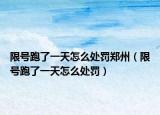 限号跑了一天怎么处罚郑州（限号跑了一天怎么处罚）
