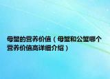 母蟹的营养价值（母蟹和公蟹哪个营养价值高详细介绍）