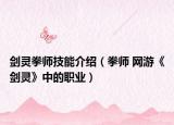 剑灵拳师技能介绍（拳师 网游《剑灵》中的职业）