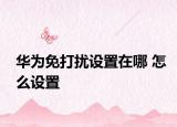 华为免打扰设置在哪 怎么设置