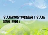 个人所得税计算器查询（个人所得税计算器）