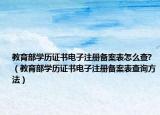 教育部学历证书电子注册备案表怎么查?（教育部学历证书电子注册备案表查询方法）