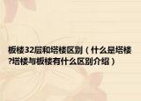 板楼32层和塔楼区别（什么是塔楼?塔楼与板楼有什么区别介绍）