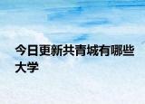 今日更新共青城有哪些大学