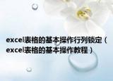 excel表格的基本操作行列锁定（excel表格的基本操作教程）