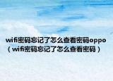 wifi密码忘记了怎么查看密码oppo（wifi密码忘记了怎么查看密码）