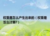 权重是怎么产生出来的（权重是怎么计算?）