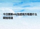 今日更新obj加虚线方框是什么网络用语