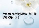 什么是dna甲基化修饰（其生物学意义是什么）